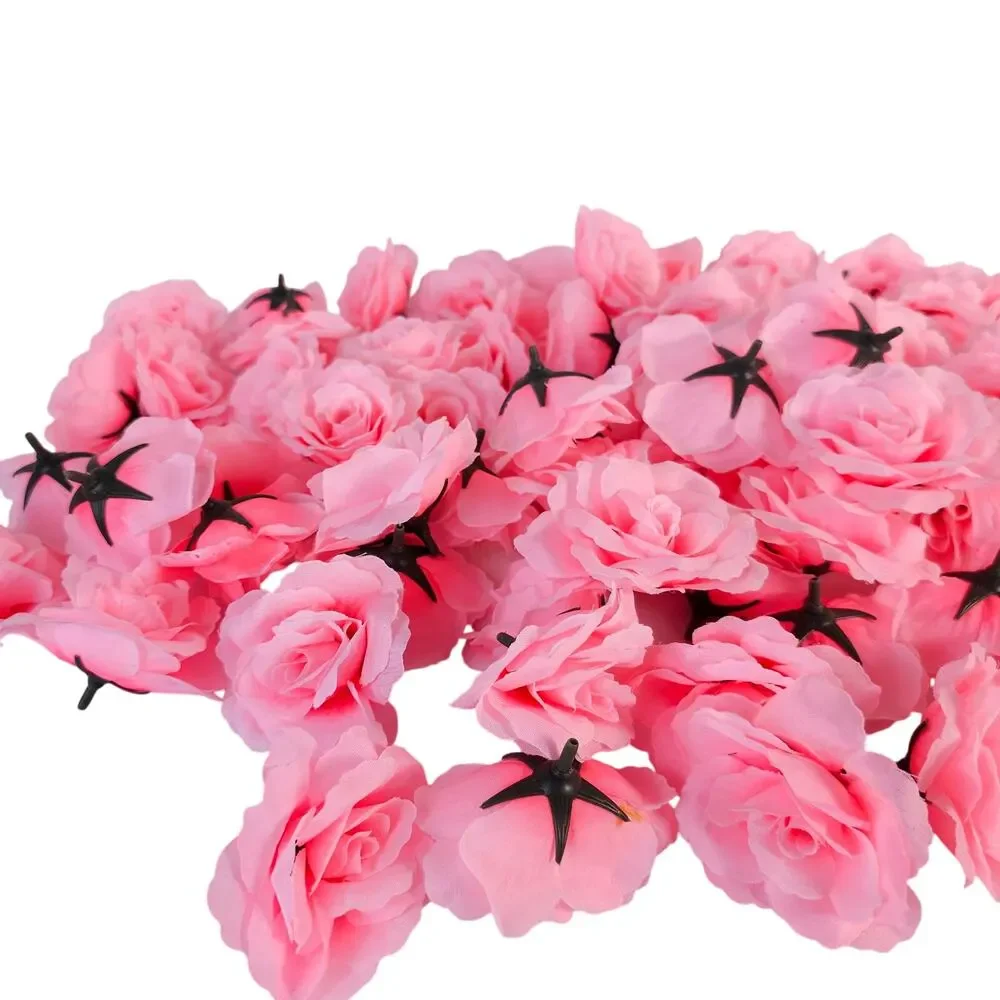 82 Light Pink Silk Rose Heads 2.5in Artificial Flowers Wedding Craft Decor